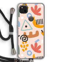 Abstract: Pixel 4a Transparant Hoesje met koord
