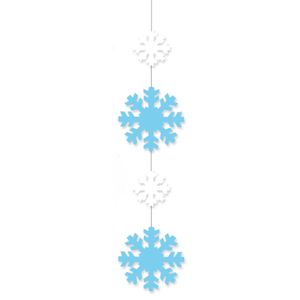 Decoratie hanger met sneeuwvlokken 120 x 25 cm    -