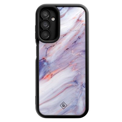 Samsung Galaxy A14 zwarte case - Marmer paars