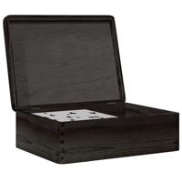 Houten kist met deksel 40x30x13 cm massief grenenhout zwart