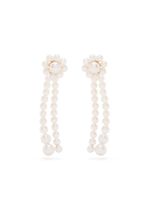 Sophie Bille Brahe boucles d'oreilles Promenade de Fleur en or 14ct à perles - Blanc - thumbnail