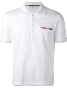 Thom Browne polo à détail rayé - Blanc