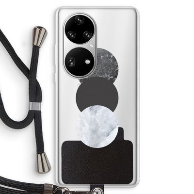 Marmeren cirkels: Huawei P50 Pro Transparant Hoesje met koord