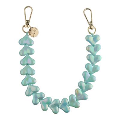 Telefoonkoord Heart - Groen Glimmend - Goud Telefoonkoord Heart - Groen Glimmend - Goud