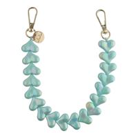 Telefoonkoord Heart - Groen Glimmend - Goud Telefoonkoord Heart - Groen Glimmend - Goud