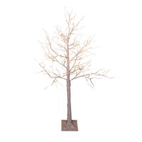 Verlichte figuren witte lichtboom/metalen boom/berkenboom met 120 led lichtjes 130 cm