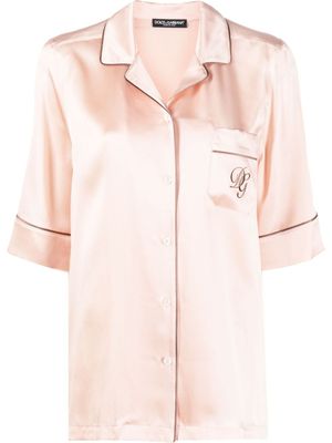 Dolce & Gabbana chemise à logo brodé - Rose