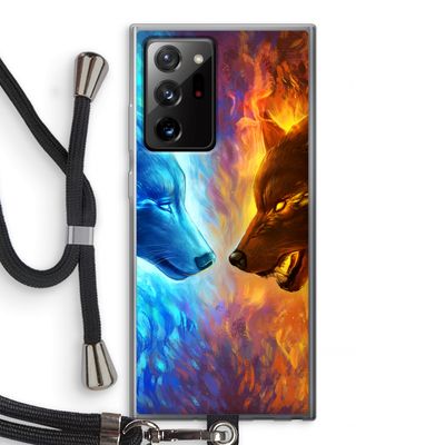 Fire & Ice: Samsung Galaxy Note 20 Ultra / Note 20 Ultra 5G Transparant Hoesje met koord