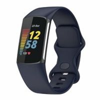 FitBit Charge 5 & 6 Sportbandje met dubbele lus - Donkerblauw - Maat: L - thumbnail