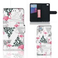 Huawei Ascend P8 Lite | Telefoonhoesje | Met pasjeshouder | Flamingo Triangle