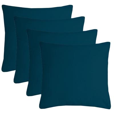 Stof Textile sierkussen Nelson - 4x - petrol blauw - 40 x 40 cm - bank kussens - polyester
