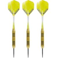 1x Set van dartpijltjes Speedy Yellow Brass met Metallic Lightning flites 23 grams   -