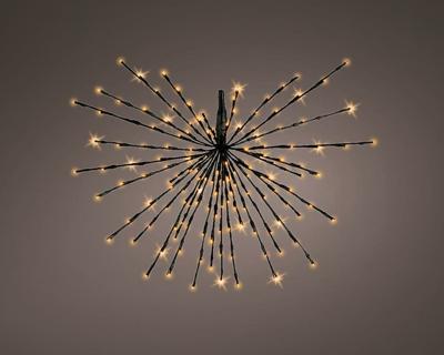 Verlichte poolster led 60 lamps op batterijen zwart