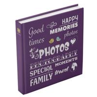 Henzo fotoalbum 100 blz. Wording 30x30 paars