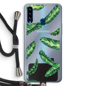 Lange bladeren: Samsung Galaxy A20s Transparant Hoesje met koord