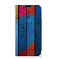 Apple iPhone 14 Plus Book | Wallet Case | Wood Heart - Cadeau voor je Vriend