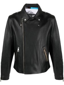 A.P.C. veste de moto en cuir - Noir