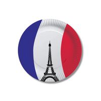 Papieren Frankrijk bordjes 20 stuks   - - thumbnail