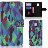 Nokia 6 Bookcase Abstract Green Blue - thumbnail