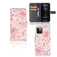 Apple iPhone 12 Pro Max Hoesje Pink Flowers - thumbnail