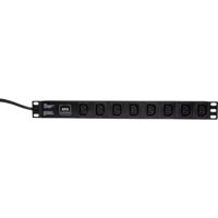LogiLink PDU8A01 19 inch Stekkerdoos voor patchkast 1 HE Apparaatcontactdoos C13 10A Vast inbouw, Met schakelaar Zwart LogiLink PDU8A01 19 inch Stekkerdoos voor patchkast 1 HE Apparaatcontactdoos C13 10A Vast inbouw, Met schakelaar Zwart