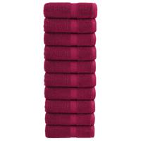 VidaXL Premium washandjes solund 10 stuks bordeaux 30x30 cm 600 g/m²