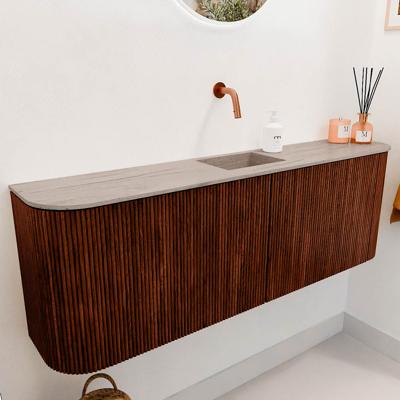 Toiletmeubel Mondiaz Joya Dlux | 123.2 cm | Meubelkleur Ruby | Faye wastafel Saba Wasbak Midden | Zonder kraangat(en)