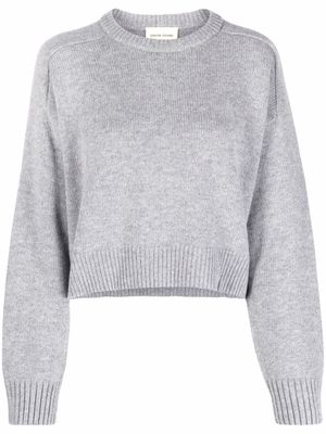 LouLou de Saison pull crop à bords nervurés - Gris