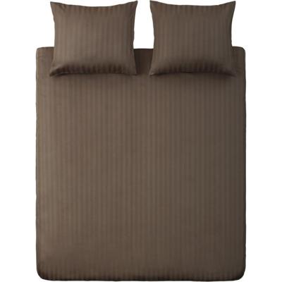 Ten Cate Katoen Satijnen Eenpersoons Dekbedovertrek Streep 140x200/220 cm Lichtgrijs
