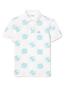 Lacoste Kids polo en coton à logo imprimé - Blanc