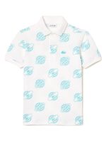 Lacoste Kids polo en coton à logo imprimé - Blanc