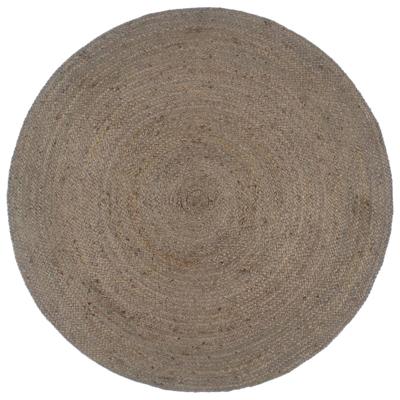 Vloerkleed handgemaakt rond 210 cm jute grijs