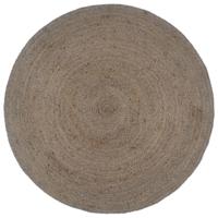 Vloerkleed handgemaakt rond 210 cm jute grijs