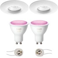 Philips Hue LED Spot Set GU10 - Waterdicht IP65 - Mat Wit - Ø82mm - White and Color Ambiance - Bluetooth