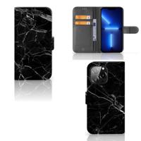 iPhone 13 Pro | Bookcase | Marmer Zwart - Origineel Cadeau Vader