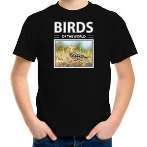 Hop vogels t-shirt met dieren foto birds of the world zwart voor kinderen