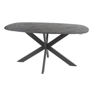 Giga Meubel - Eettafel Zwart Marmerlook - 150x90x76 cm - Deens Ovaal