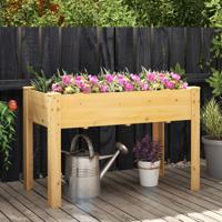 Houten Verhoogde Tuinbedden Plantenbak met Drainagegaten Groentebed Plantenbed Rechthoekig 120 x 60 x 82 cm Natuur