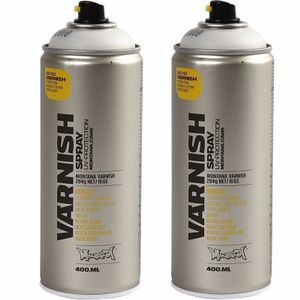 2x Vernis beschermlaag spray mat 400 ml