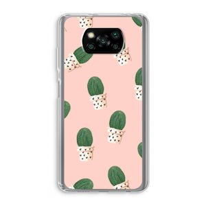 Cactusprint roze: Xiaomi Poco X3 NFC Transparant Hoesje
