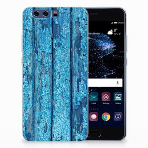 Huawei P10 Plus Bumper Hoesje Wood Blue