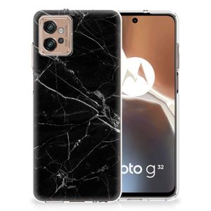 Motorola Moto G32 TPU Siliconen Hoesje Marmer Zwart - Origineel Cadeau Vader