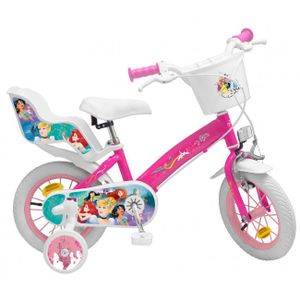 princess 12 inch 22 cm meisjes knijprem roze/wit