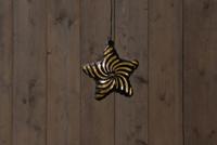 STER GLAS ZWART-GOUD 15CM/10 LED WARM WIT 2XAAA - Annas collection