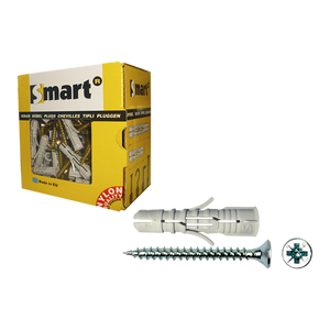 pgb-Europe SMART | plug nylon grijs +schroef VK Ø 5x60 | 50 st SM0PUSN0108050060E