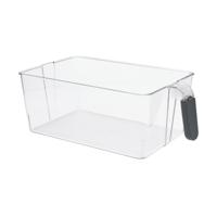 Koelkast/keuken organizer bak - transparant - kunststof - L31 x B18 x H11 cm - groente lade