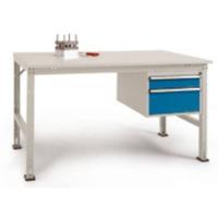 Manuflex AU5765.7035 Compleet werktafel reden universele standaard met multiplex plaat, bxdxh = 2000 x 800 x 760-870 mm Grijs-wit (RAL 7035)