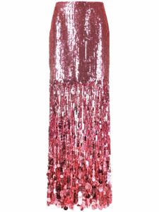 Moschino jupe taille-haute frangée à sequins - Rose