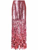 Moschino jupe taille-haute frangée à sequins - Rose