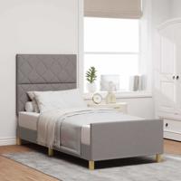 Bedframe met hoofdeinde Taupe 100 x 200 cm Stof Bedframe met hoofdeinde Taupe 100 x 200 cm Stof